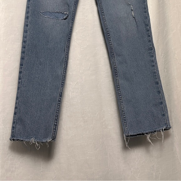 3/$20 💥 Cheap Monday Donna Fanbase High Rise Raw Hem Denim Straight Leg Jeans - Picture 5 of 16